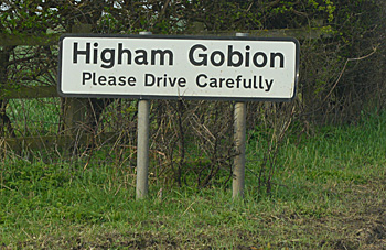 Higham Gobion sign